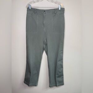 Chico's Platinum Sage Green Hidden Elastic Waistband Trousers Size 12/Large